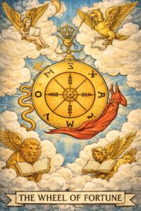 タロットカードの運命の輪のイラスト