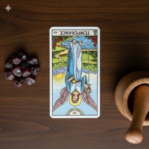タロットカードの節制(逆位置)のイラスト